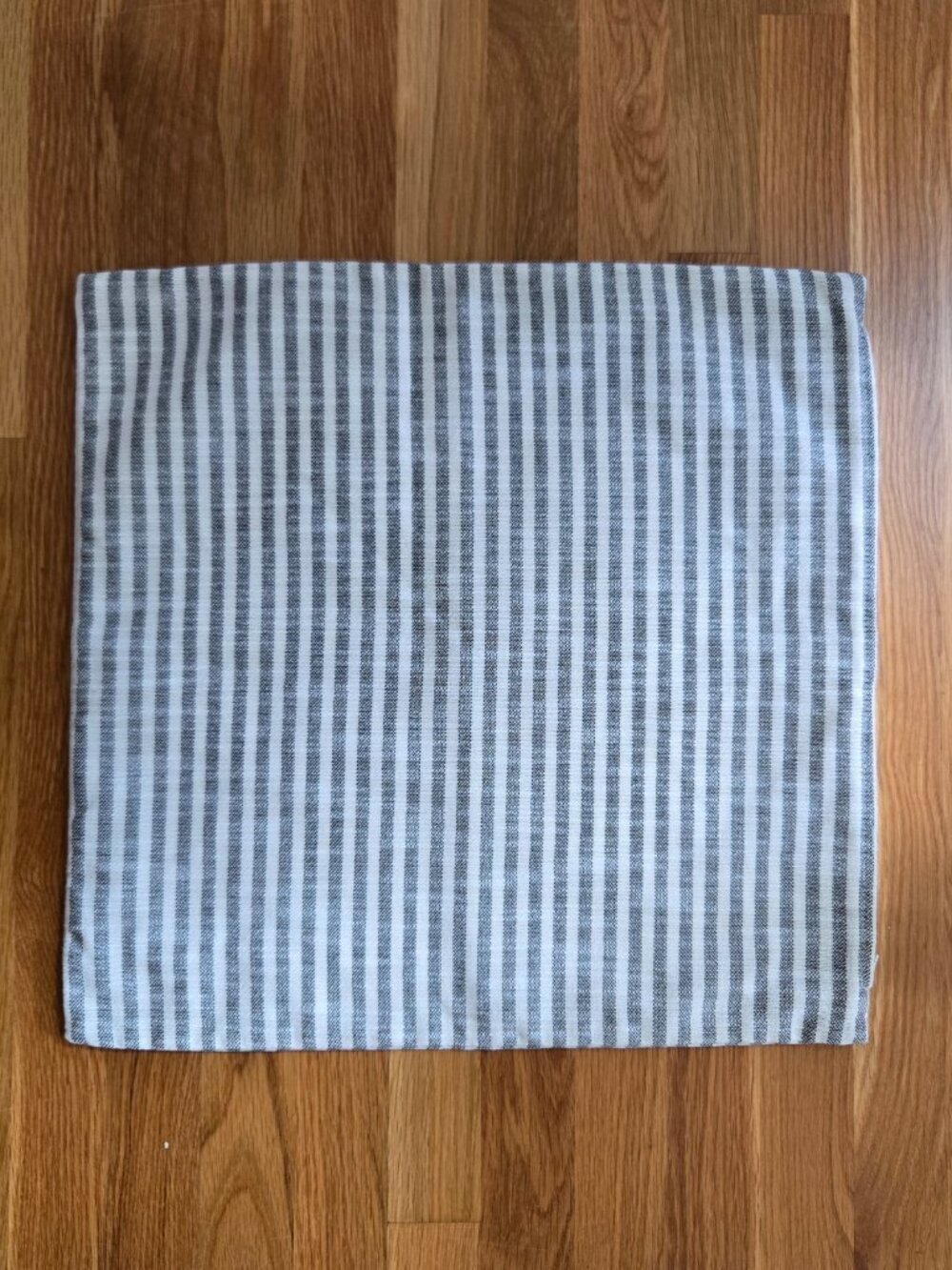 Black and White Woven Striped Pillowcover, 20 x 20
